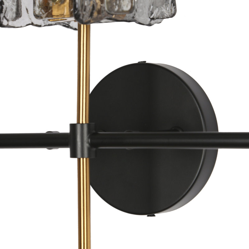 Luminaire de salle de bain moderne à 3 lumières à intensité variable en verre gris Quitman certifié ETL