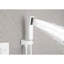 Pomme de douche de 16 po fixée au plafond - Injection d'air augmentant le confort de la salle de bain, laiton et acier inoxydable Sus304, douche blanche, avec tête, boyau de 59 po, support, équipement de montage de valve