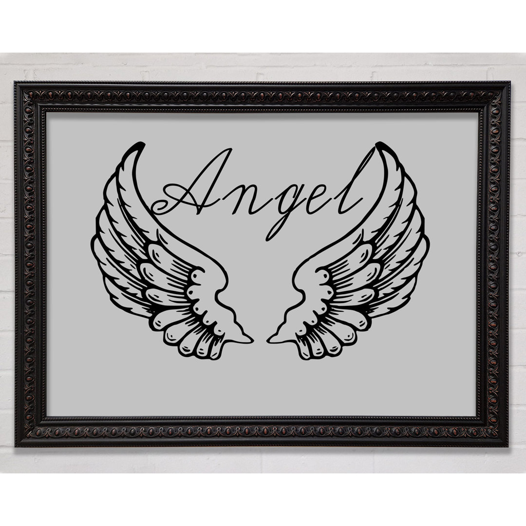 Angel Wings 4 White - Einzelne Bilderrahmen Kunstdrucke