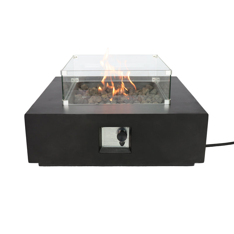 Foyer de table en béton / verre au propane / gaz naturel Abigale, Anthracite