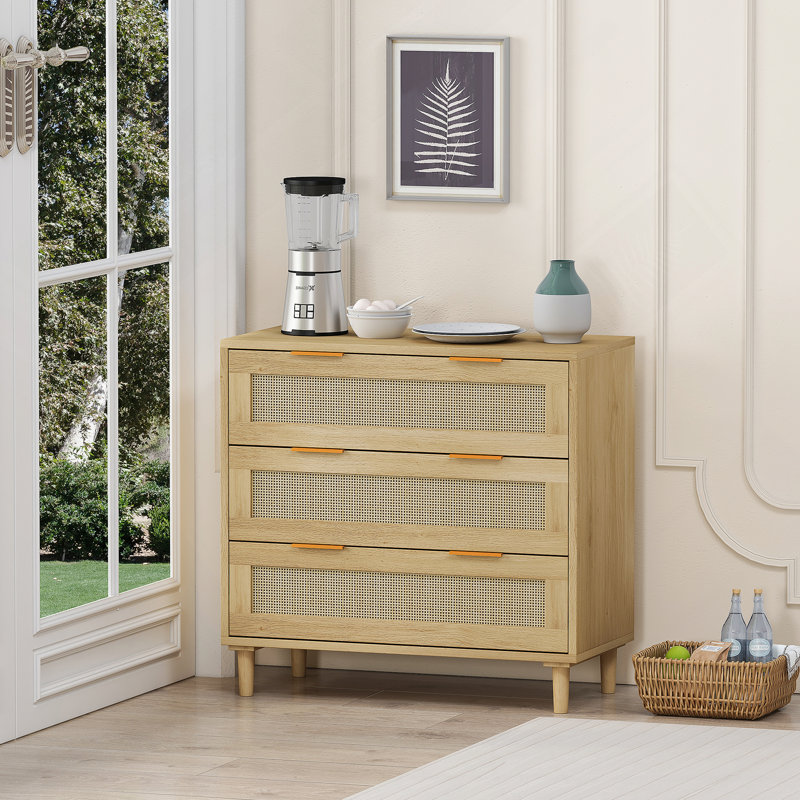 Drawers Rattan Storage Cabinet Rattan Drawer,for Bedroom,Living Room