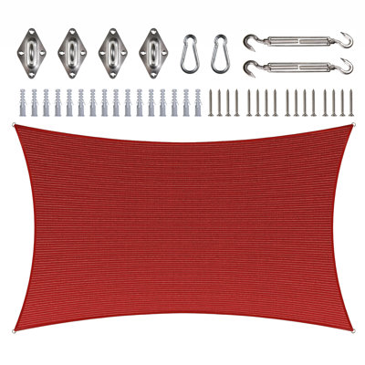 Royal Shade Rectangle Shade Sail With Hardware Kit，Breathable & UV Protection