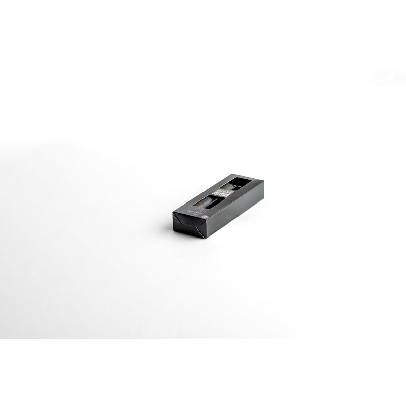 2 Pc  Sm Champagne Taper Flameless Candle, Black