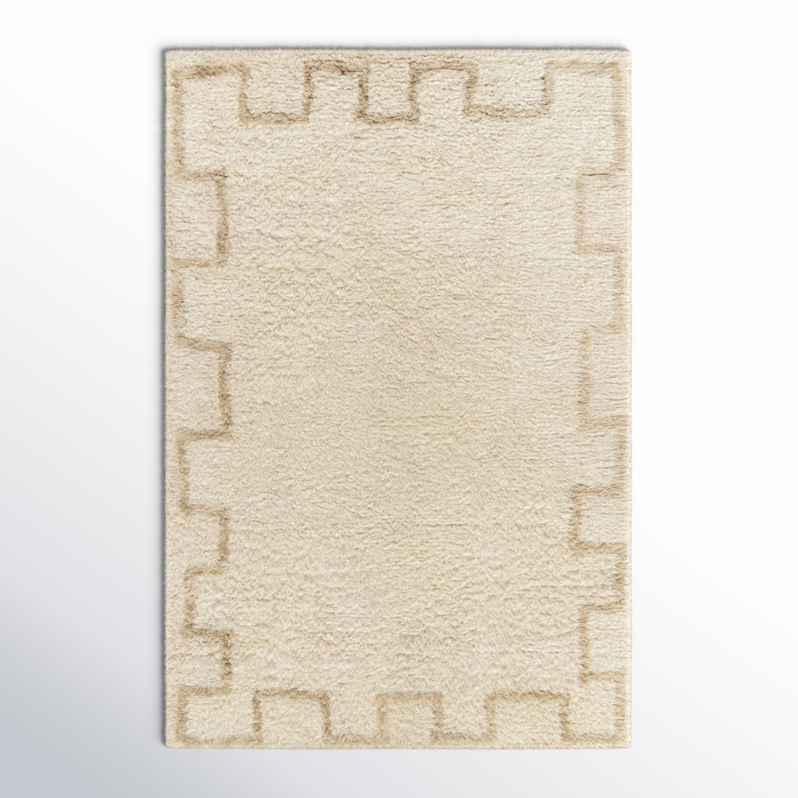 Anemone Hand Tufted Wool Ivory Rug, Rectangle 2' x 3'