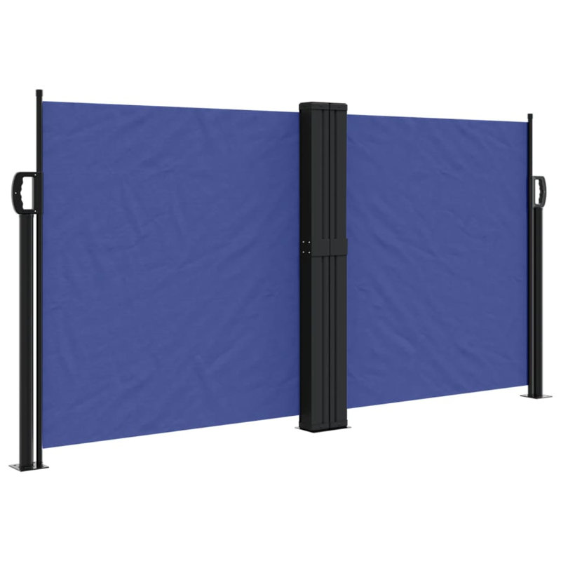 Dakota Fields Retractable Side Awning, Blue, 120cm H x 600cm W