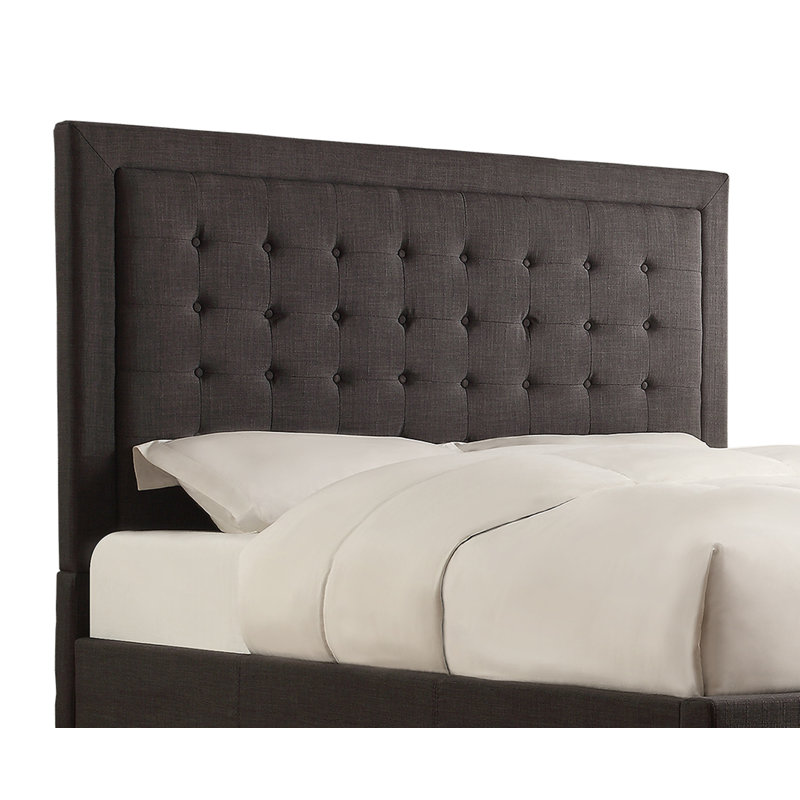 Tête de lit tapissier Kaster, Gris foncé, Grand