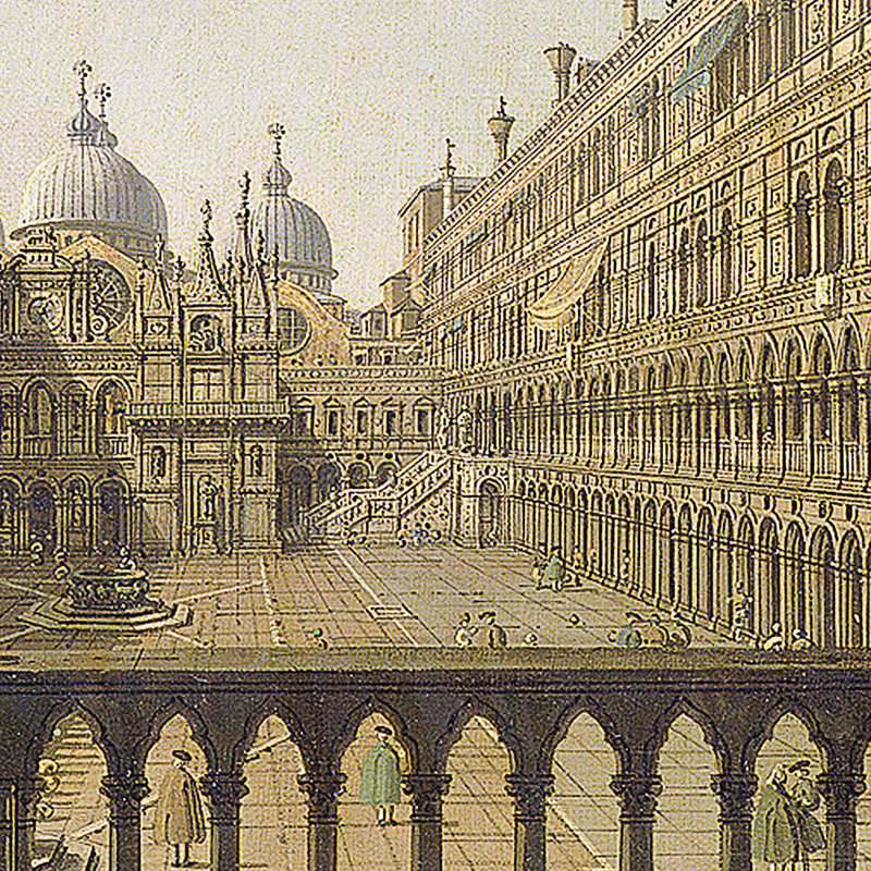 Par Giovanni Antonio Canal - reproduction d'art sur toile, H 30,25 po x l 26,25 po x P 1,875 po