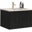 Meuble-lavabo de salle de bain 24 po - Chêne noir rayé, lavabo en céramique blanche, texture pratique en chêne, élégance