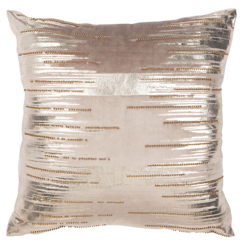 Abstract Throw Pillow, Taupe/Gold