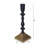 9” Black and Gold Taper Candle Holder with Traditional Spindle Design, Decorative Aluminum Candlestick for Mantel, Tabletop, or Centerpiece -91481033