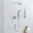 10Inch Shower System, Slide Bar Shower Faucets Sets Complete Round Shower Heads And 5Spray Handheld Combo, Wall Mounted Matte Black Shower Faucet