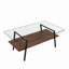 Ensemble de 3 tables basses et tables de bout, table en verre trempé avec panneau de fibres à densité moyenne, tables modernes pour le salon, verre transparent-1281221150