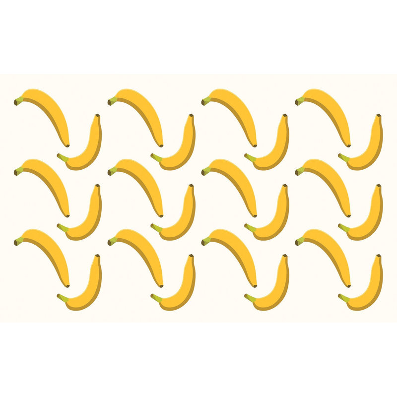 Murale pelez et collez de qualité supérieure - Motif de banane, L 144 po x l 210 po