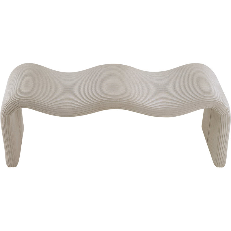 Banc en tissu Willow, Tissu velours côtelé beige