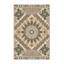 Tapis moelleux moelleux à motif de blocs d'inspiration mondiale gris et beige-368524440