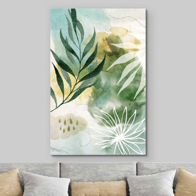 IDÉE4WALL, reproduction d'art sur toile, vert, pastel, fstrations, art moderne, décoration, botanique, nature sauvage, salon, chambre à coucher, bureauFCV-A09-2208