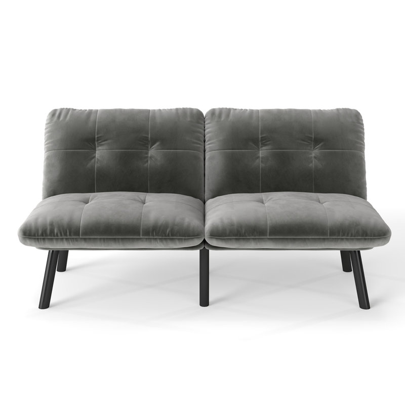 Canapé-lit convertible pliant moderne, Velours gris velours