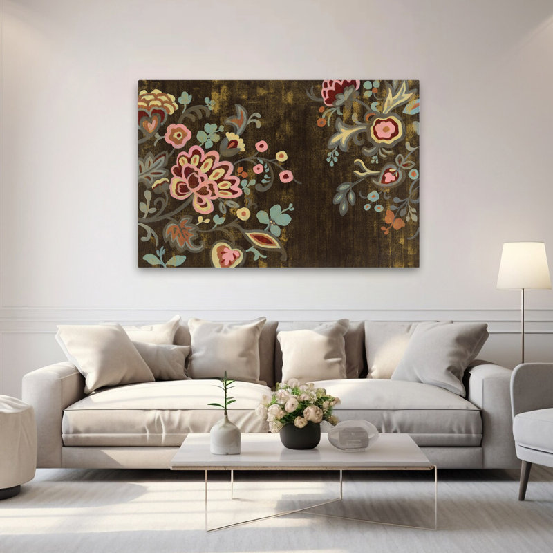 Decorative Paisley - Abstract Black Blue Brown, 60" H x 40" W