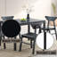 Table de salle à manger rectangulaire noire, plateau de table épais de 19 mm, placage de bois, limite de poids de 100 lb, espace au sol de 27 po avec style, plateau de table,