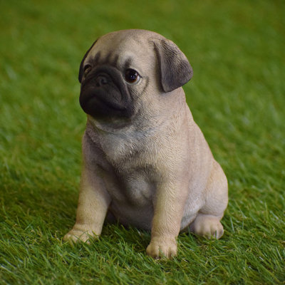 Sitting Pug Puppy Statue