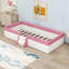 Lit plateforme tapissier avec lattes et escalier-862114408