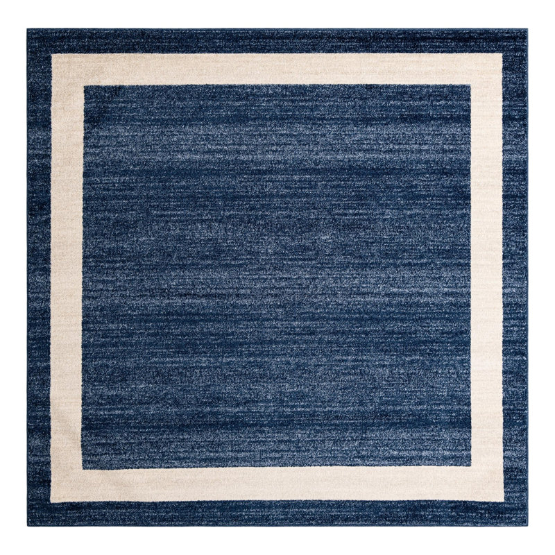 Tapis bleu marine Songul, Carré 7 pi 10 po