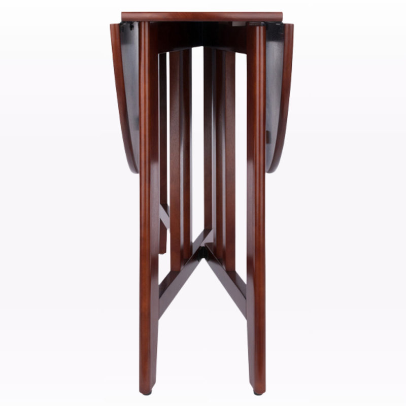 Jachai Walnut 5-piece round drop leaf table with ladder-back chairs