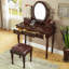 Coiffeuse avec miroir, 5 tiroirs, 1 chaise