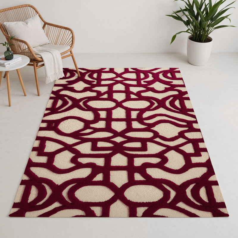 Tapis rouge intérieur et extérieur Trellis, Rectangulaire 3 pi x 5 pi