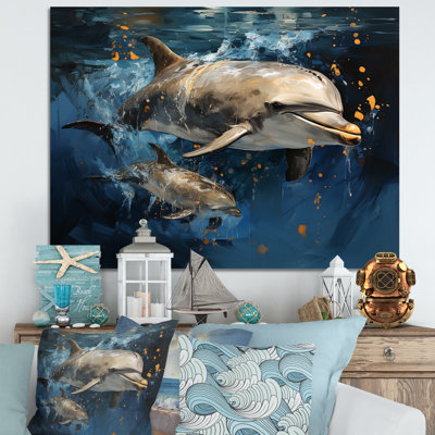 Dauphins dansants - animaux, art des dauphins