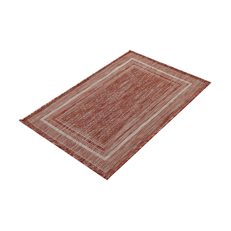 Tapis rouge rouille intérieur / extérieur Reyhan, Rouge, Rectangle 10' x 14'1"