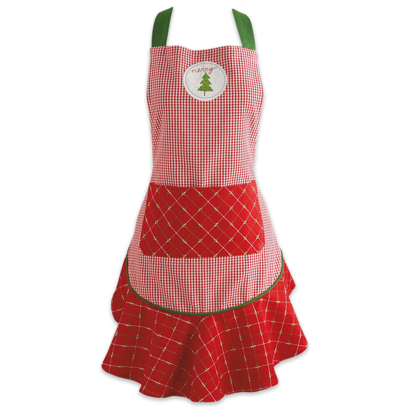 Christmas Plaid Bib Apron