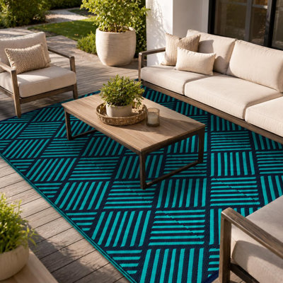 Tapis imperméable réversible pour l'extérieur Tapis pliable en plastique tissé à paillettes en PP tissé pour la terrasse de la cour de récréation