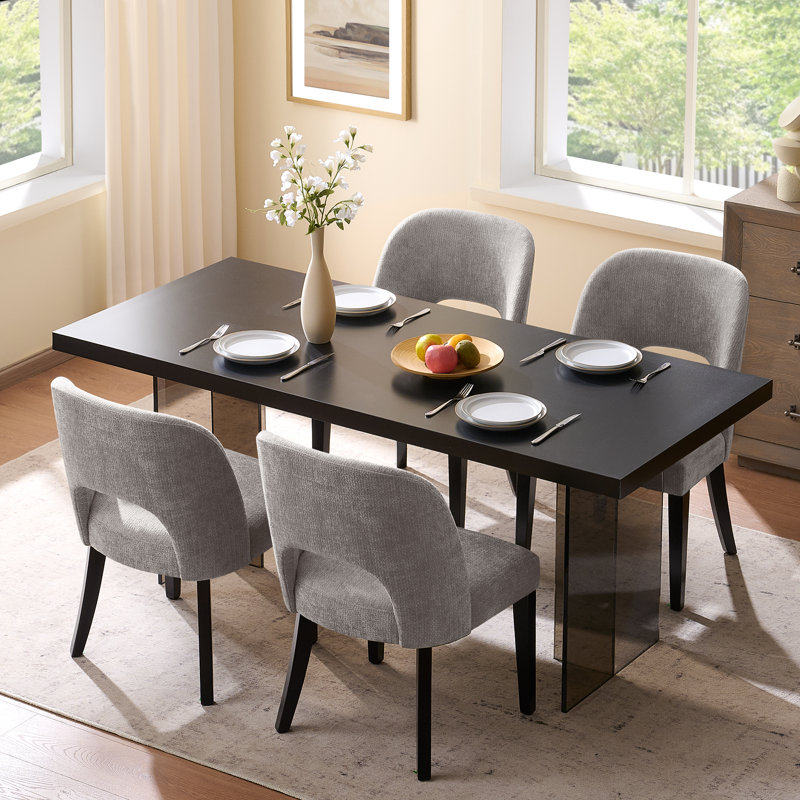 47cm H Upholstered Upholstered Back Side Chair, Light Grey
