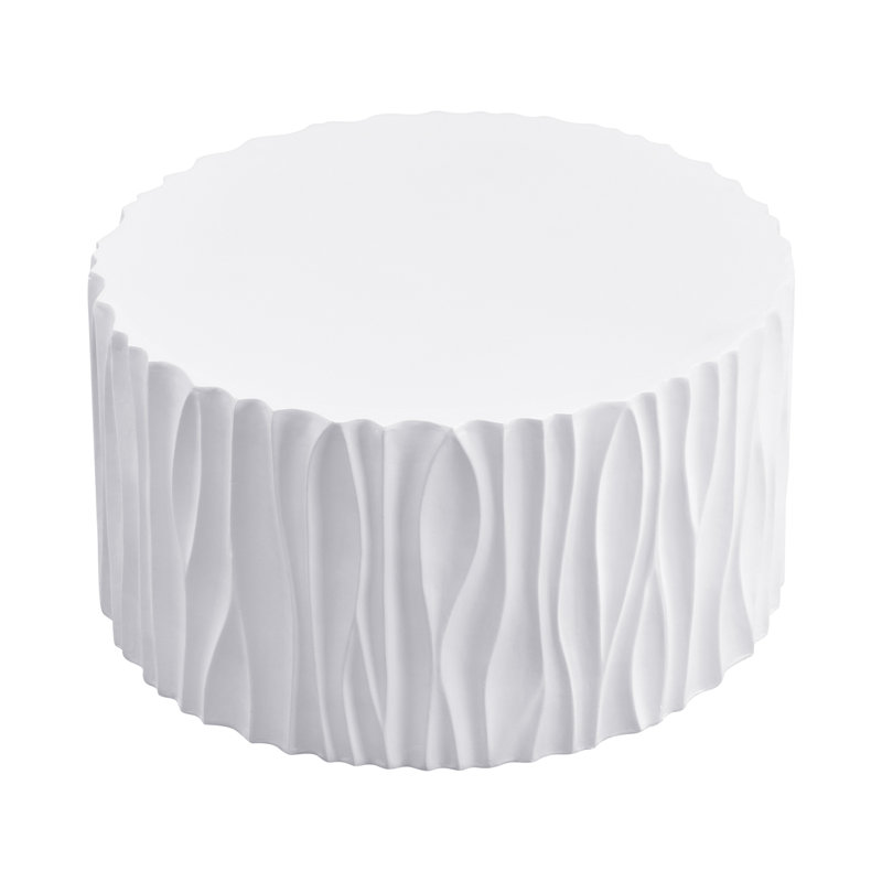 Table de patio ronde avec base robuste, Blanc