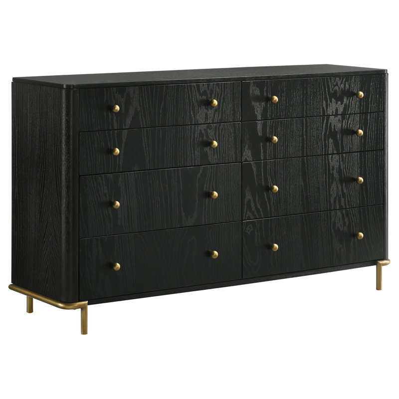 Commode 8 tiroirs, Noir
