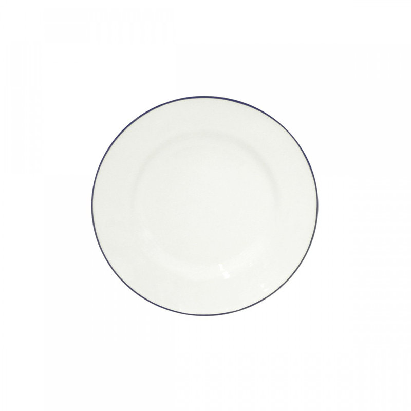 Beja Salad/Dessert Plate, White/Blue