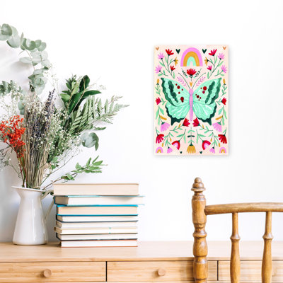 «Butterly Rainbow I», art mural contemporain fantaisiste et coloré