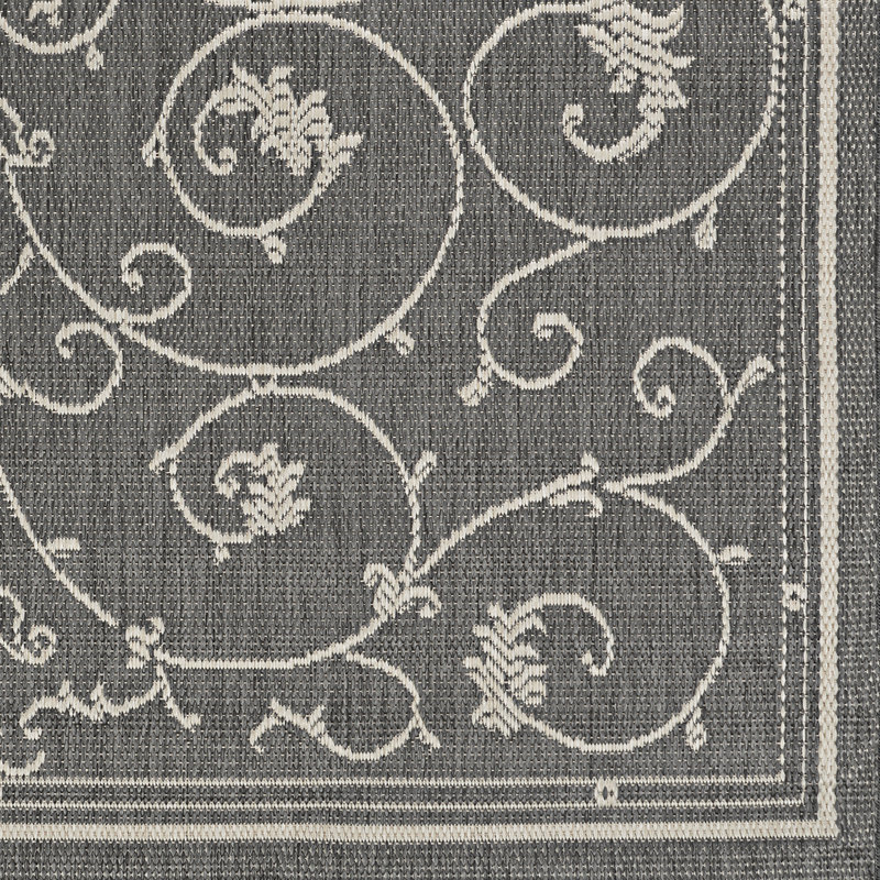 Tapis intérieur / extérieur Ariadne, Gris, Rectangle 5 pi 3 po x 7 pi 6 po