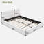 Lit plateforme tapissier avec tissu en velours et coutures-1278217129