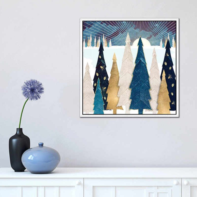 Winter Trees - Print on Canvas, White Framed, 45.72 cm H x 45.72 cm W