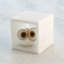 Alabaster Big Eyed Owl in Cube-Sm
