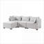 Repose-pieds, l 30 po x P 30 po x H 18 po, tissu moderne modulaire 100% polyester avec pieds espresso foncé pour le salon | Bois massif | Brun foncé