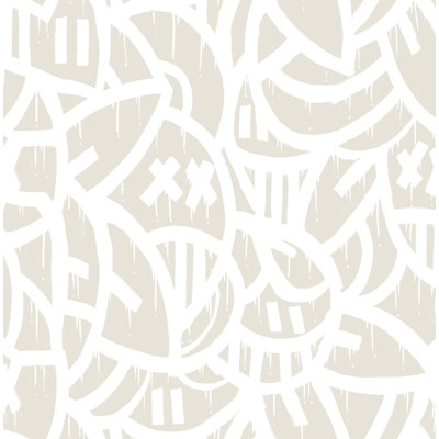 Papier peint crème avec arrangements audacieux