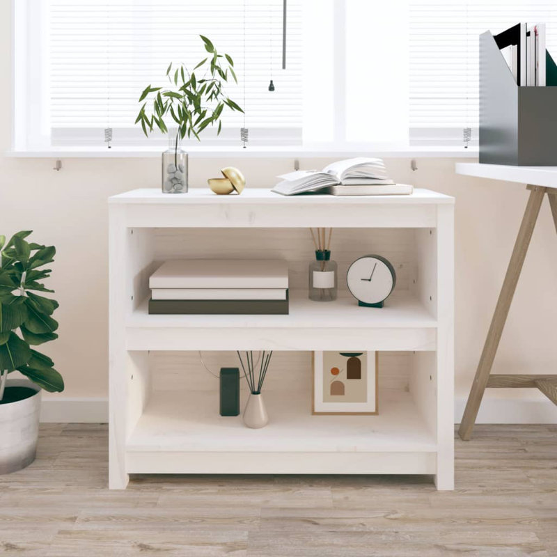 Cleta 68cm H Solid Wood Standard Bookcase, 68cm H x 80cm W x 35cm D, Black