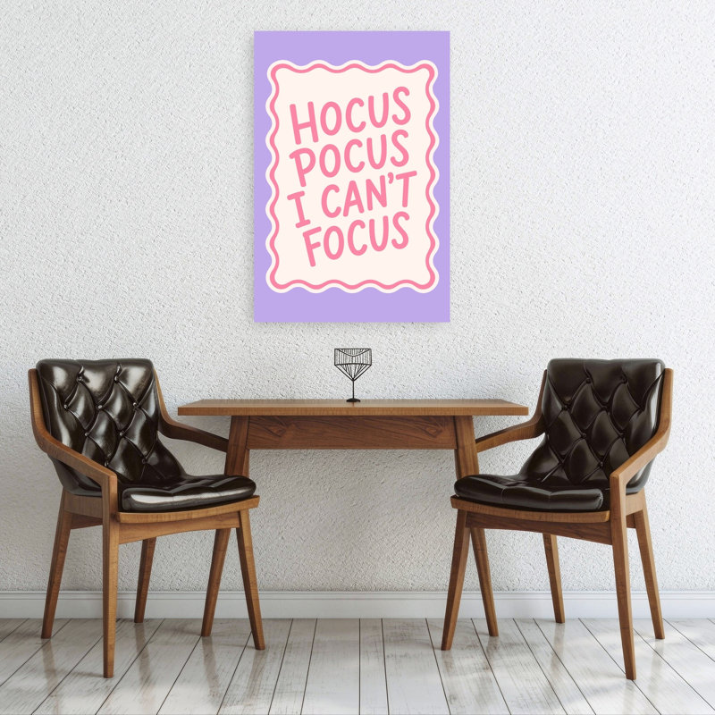 Hocus Pocus Can'T Focus Modern Playful Whimsical Wall Art Print 1 Piece Wrapped Canvas Wall Art, 91.44cm H x 60.96cm W