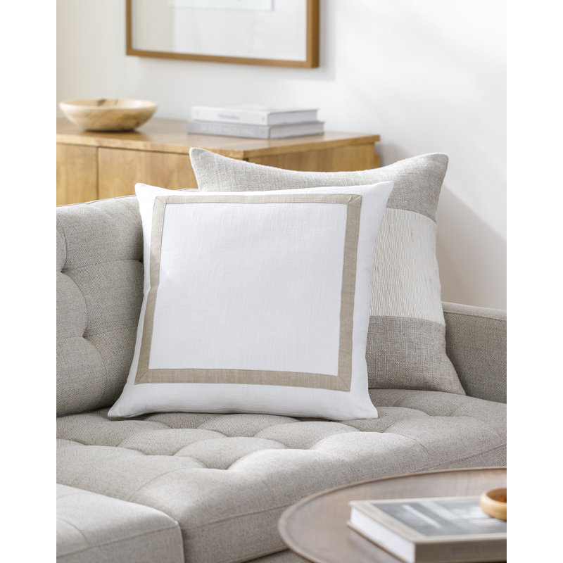 Vivant Cotton Reversible Throw Pillow, 22" x 22", Down