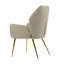 Chaise de salle à manger Valenne en cuir beige à motifs