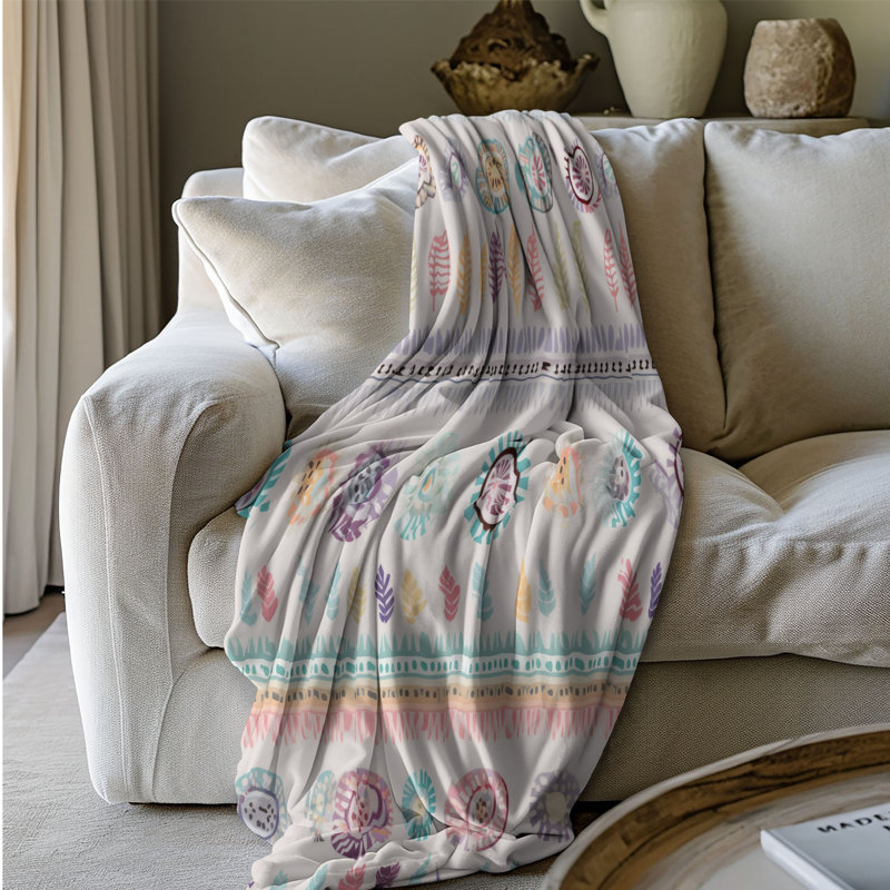 Motif arc-en-ciel - couverture 1 pièce, L 60 po x l 50 po