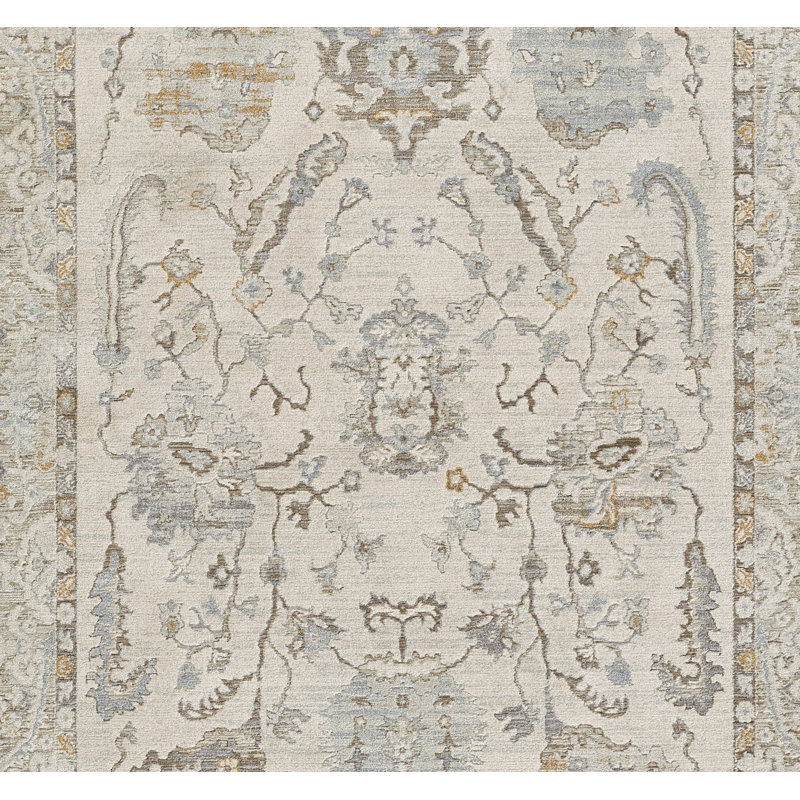 Bungalow Rose Vaniyah Traditional Oriental Polyester Blue Area Rug, Runner 2'3" x 7'9"